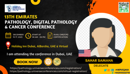 Sahar Samaha_Delegate_13th Emirates Pathology, Digital Pathology & Cancer Conference on December 15-17, 2023, in Dubai, UAE