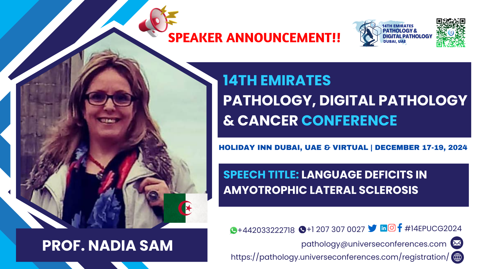 14th Emirates Pathology, Digital Pathology & Cancer Conference (Prof. Nadia Sam)